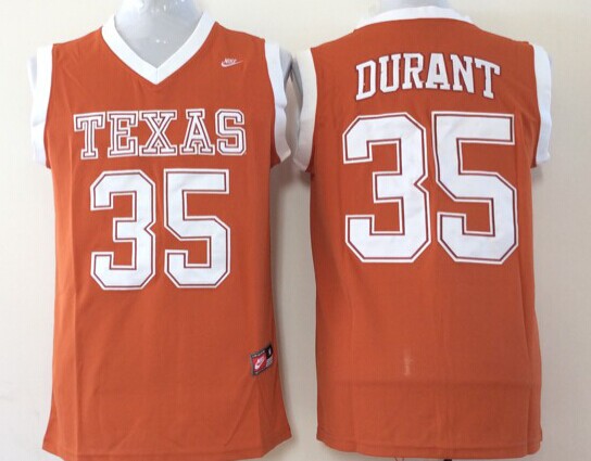 Men's Texas Longhorns Kevin Durant #35 Orange Team Jersey
